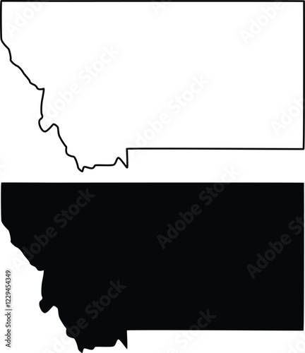 Montana state map icon design