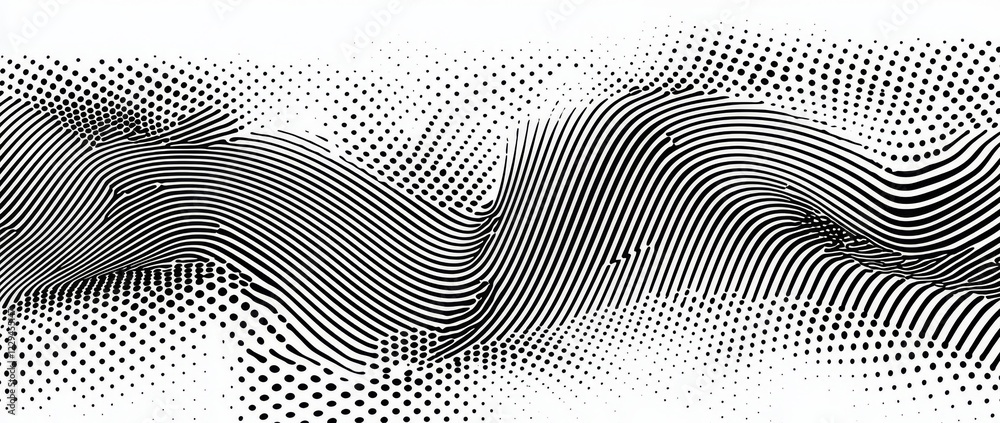Abstract background with grey and white tones and flowing particles. Illustrating the concept of modern digital technology