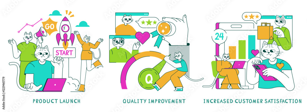 Customer Satisfaction. Flat Vector Illustration Customer Satisfaction. Flat Vector Illustration
