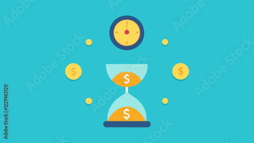 Time is Money A clock face with coins visible at each hour marker illustrating how time contributes to earning passive income through longterm staking.