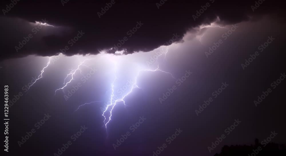 Lightning strikes Electrical storm on black background Electric discharges electrical storm thunderstorm with flashing lightning thunderbolt HD UHD Alpha Channel footage loop 4K