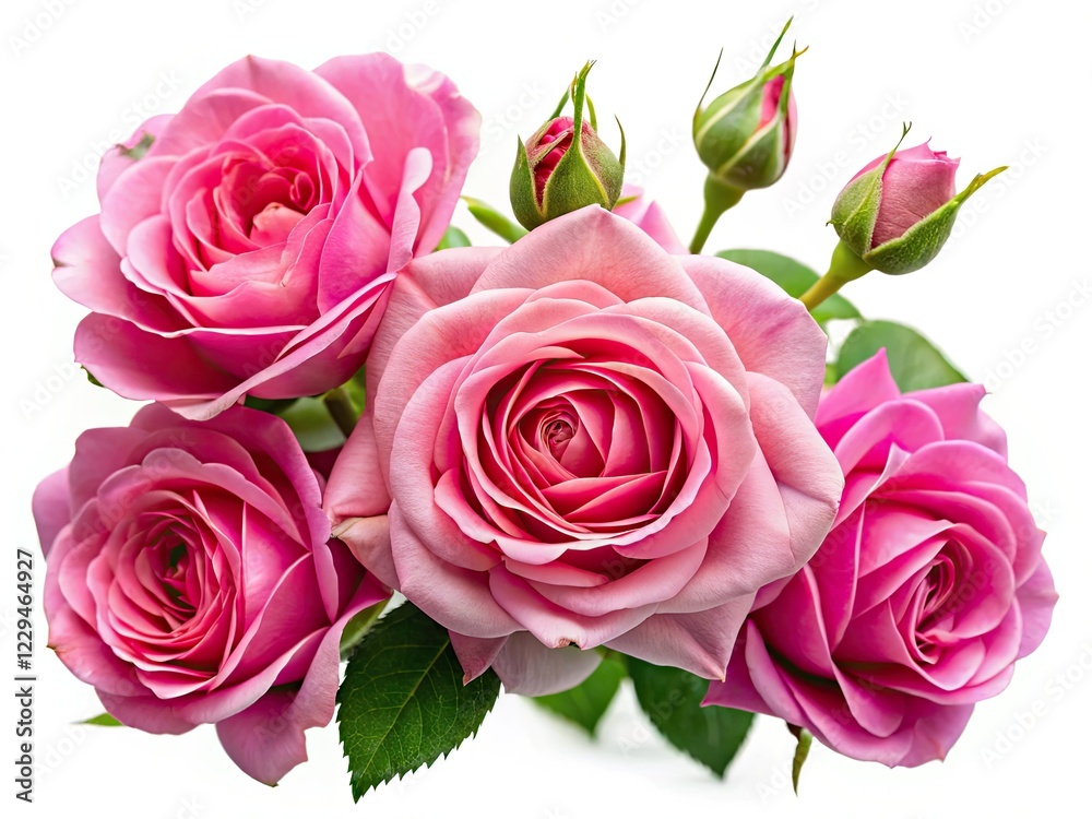 Pink Roses Isolated on White Background - Landscape Photography Pink Roses Isolated on White Background - Landscape Photography