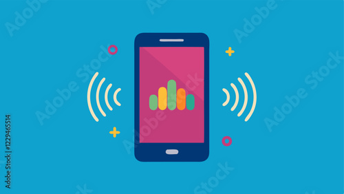 Voice Payment Activation An illustration of a smartphone with sound waves emanating from it suggesting voiceactivated payment features for a handsfree experience.