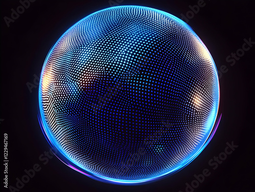 Abstract 3D sphere with glo...