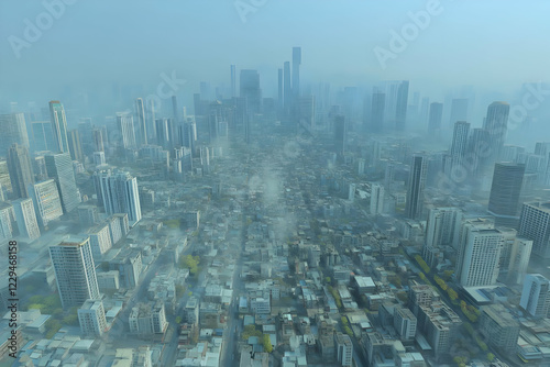 Modern Cityscape with Haze ...