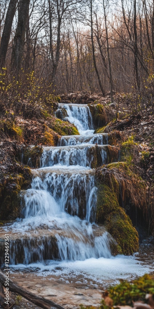 Serene Waterfall in the Forest Serene Waterfall in the Forest