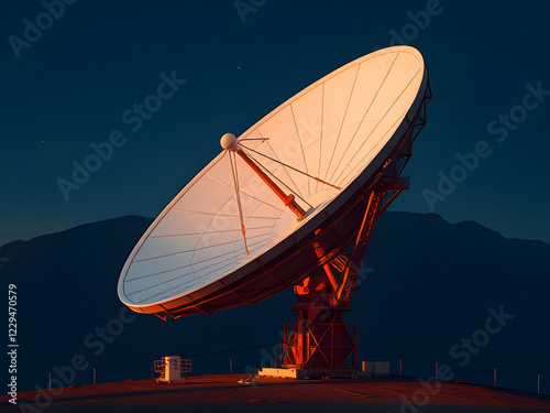 Radio Telescope in the Valley, Space Signal Detector: Capturing Data from Earth, Satellite Antenna photo