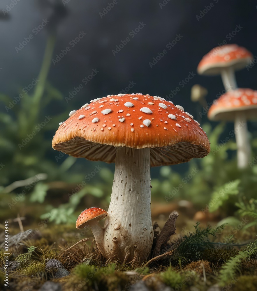 Fototapeta premium Detailed Amanita phalloides cap shape and size, natural world, amanita phalloides