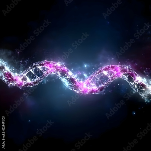 Abstract DNA Strand Glows w...