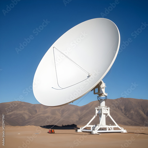 Radio Telescope in the Valley, Space Signal Detector: Capturing Data from Earth, Satellite Antenna photo