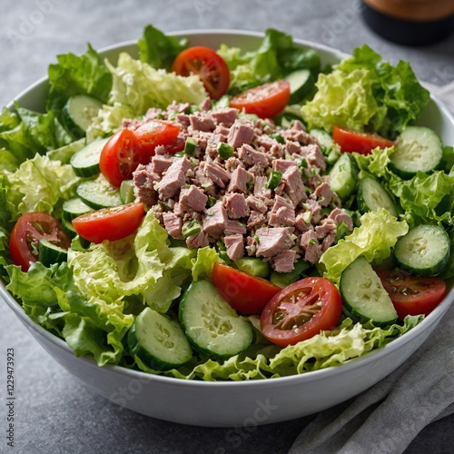 Fresh quinoa salad with tomatoes, arugula in bowl Antipasto Salad. Chef's Special with Lettuce, Cucumber, and Tossed Cheese salad with vegetables