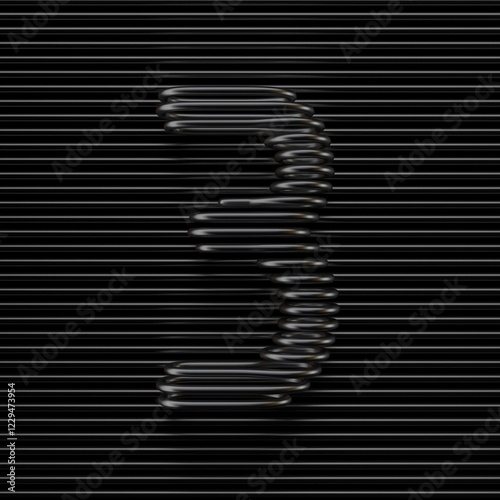 Obraz na płótnie Black wire font Number 3 THREE 3D w salonie