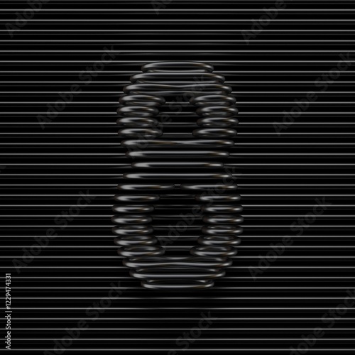Obraz na płótnie Black wire font Number 8 EIGHT 3D w salonie