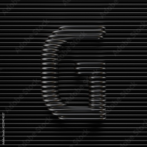 Obraz na płótnie Black wire font Letter G 3D w salonie