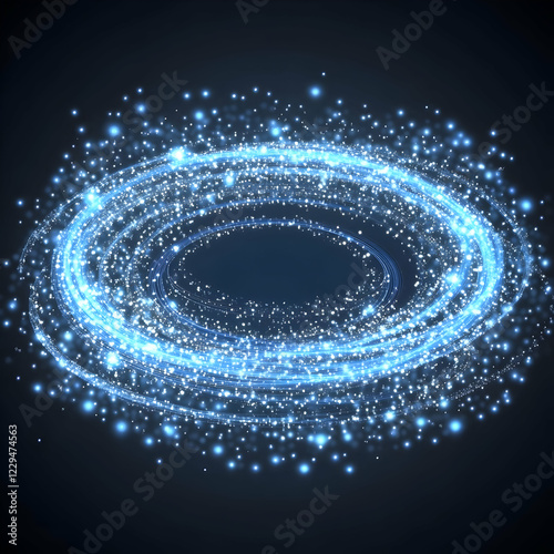 Abstract Blue Swirling Ligh...