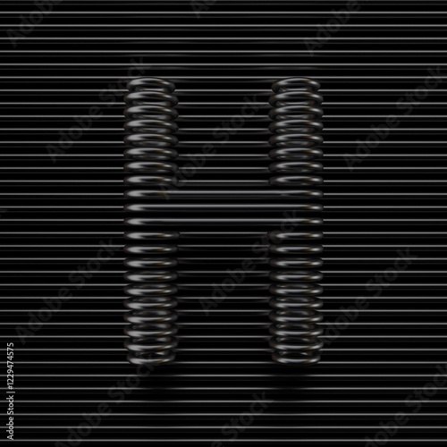 Obraz na płótnie Black wire font Letter H 3D w salonie