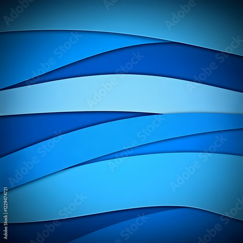 Abstract Blue Wavy Backgrou...