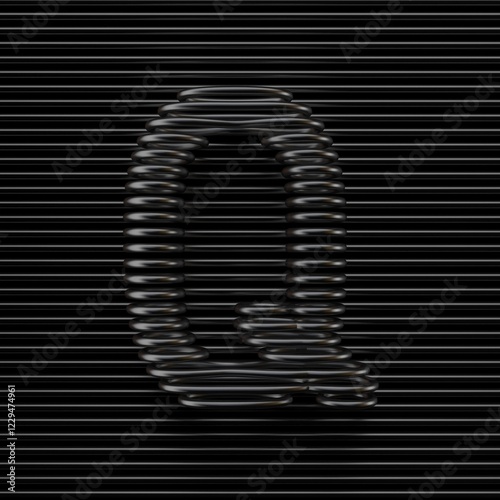 Obraz na płótnie Black wire font Letter Q 3D w salonie