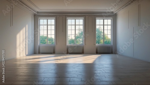 Wallpaper Mural Bright minimalist room with expansive windows and light Torontodigital.ca