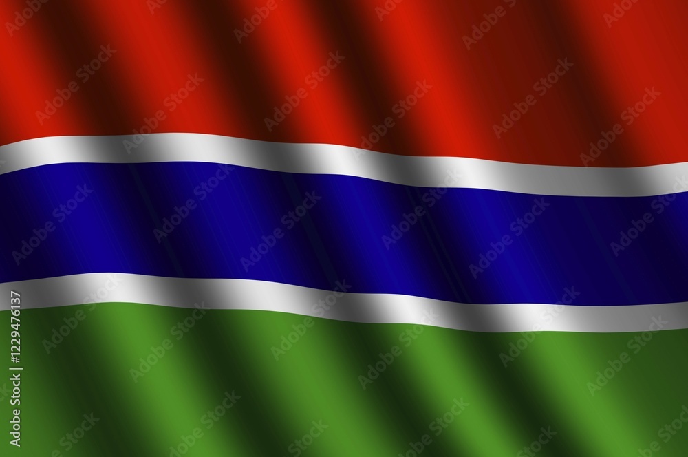 The Gambia Flag flying in the wind The Gambia Flag flying in the wind