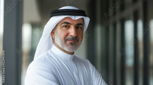 Obraz na płótnie Confident smart mature Arabian middle eastern president of company looking at camera.Happy middle aged senior company owner entrepreneur, professional executive manager, confident businessman leader w salonie