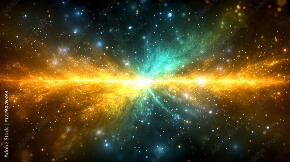 Fototapeta premium Cosmic explosion, nebula, stars, space, energy, background, universe, science, astronomy, wallpaper
