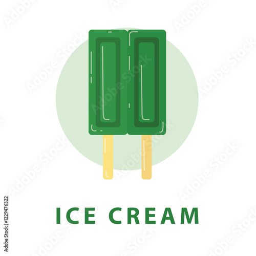 flat logo of twin popsicles. twin ice cream logo with a simple and minimalist design. suitable for a company logo