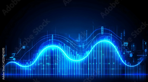 Abstract Blue Data Stream F...