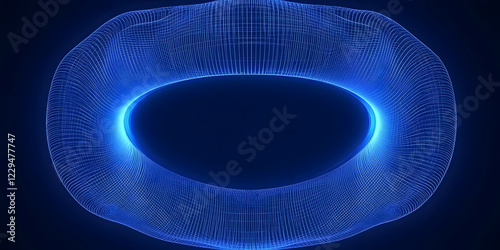 3D Wireframe Torus Glowing ...