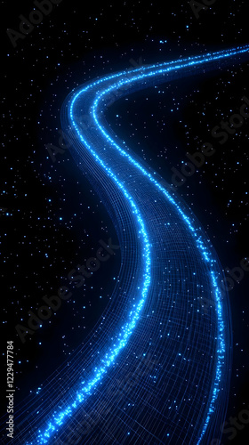 Abstract Blue Luminous Grid...