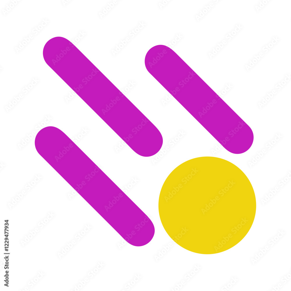 Abstract design with three lines and a circle shape Abstract design with three lines and a circle shape