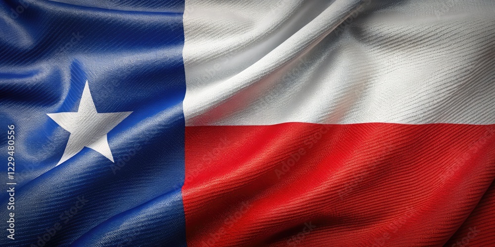Capture Chile's spirit: dynamic portraiture showcasing vibrant flag textures with realistic lighting. Capture Chile's spirit: dynamic portraiture showcasing vibrant flag textures with realistic lighting.