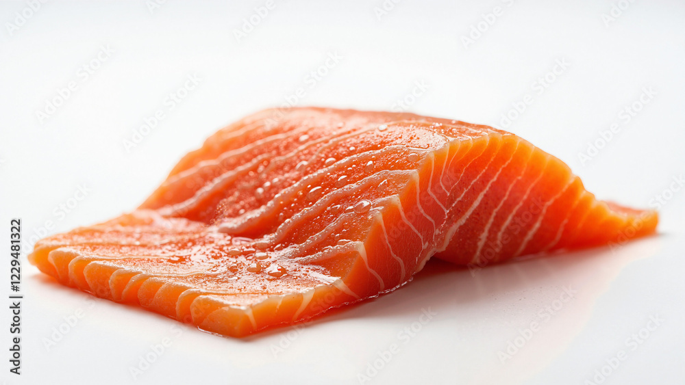 Fresh Raw Salmon Fillets on White Background for Culinary Magazines, Restaurant Menus, and Healthy Eating Promotions Fresh Raw Salmon Fillets on White Background for Culinary Magazines, Restaurant Menus, and Healthy Eating Promotions