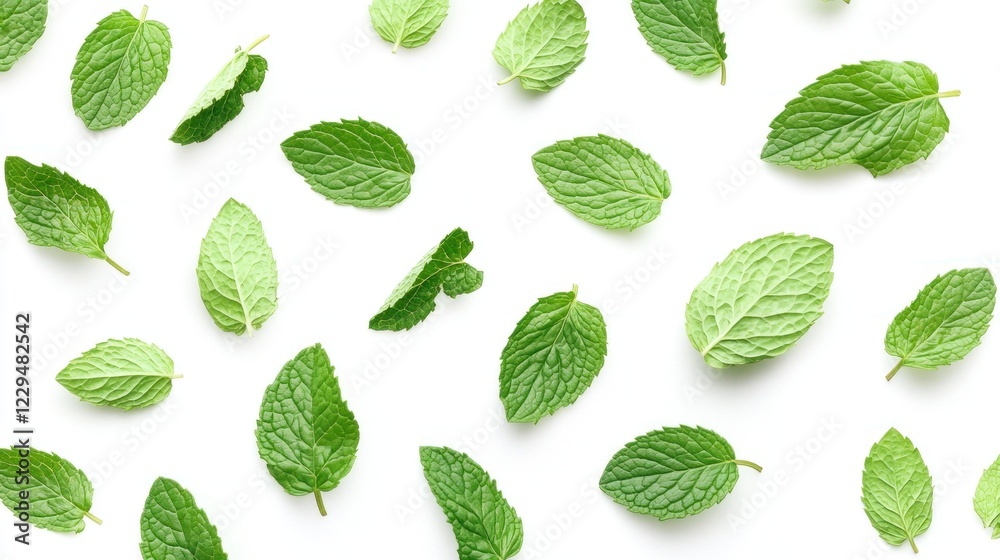 Refreshing Mint Leaves Pattern: A Vibrant Green Background Refreshing Mint Leaves Pattern: A Vibrant Green Background
