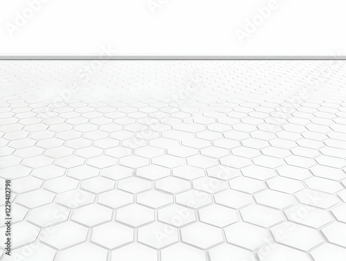 White Hexagonal Tiles Floor...
