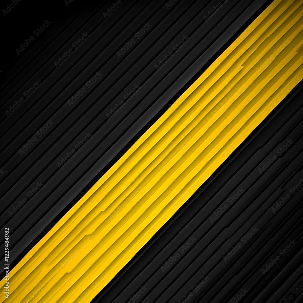 Obraz premium Abstract Yellow and Black Diagonal Stripes Background Creates Dynamic Visual