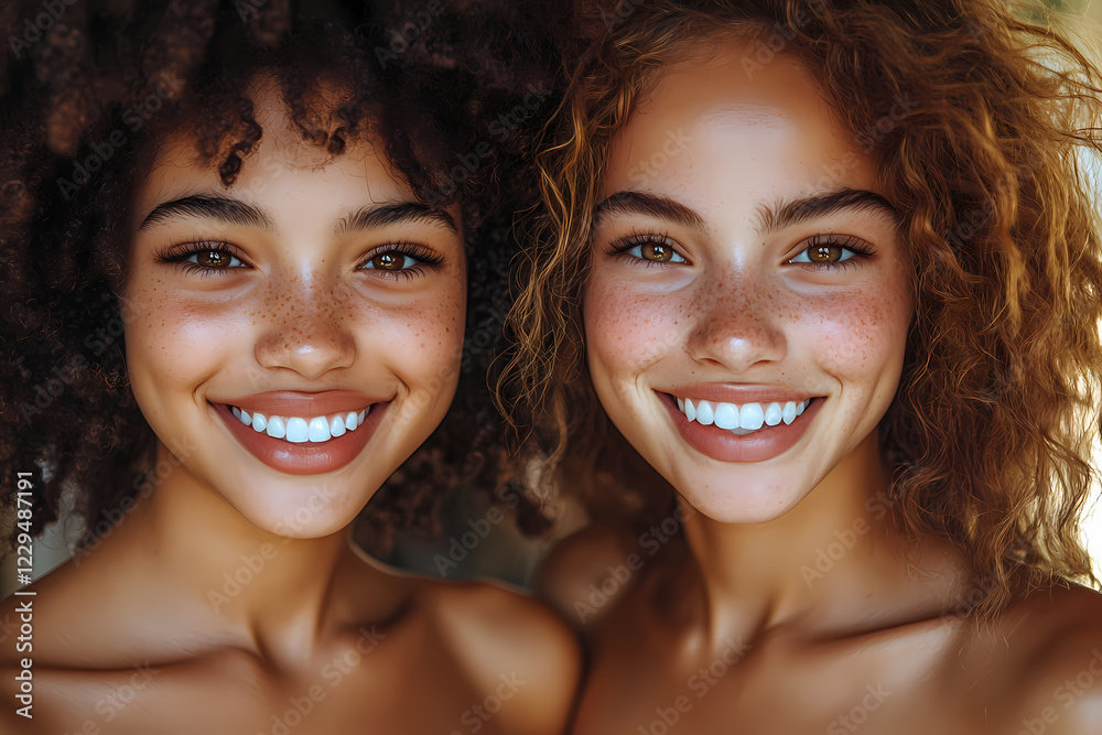 A heartwarming moment captured as a mother and daughter share a joyful laugh together in a cozy home setting A heartwarming moment captured as a mother and daughter share a joyful laugh together in a cozy home setting