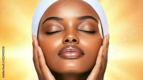Woman with glowing skin gen...