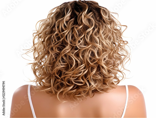 Woman with voluminous, curl...