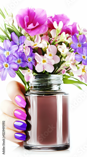 Woman's Hand with Purple an...