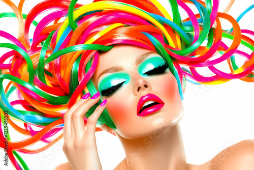 Rainbow Hair, Bright Makeup...