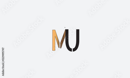 MU, UM, U, M Abstract Letters Logo Monogram	