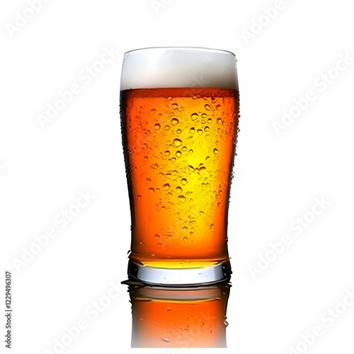 Cold Glass of Beer with Con...