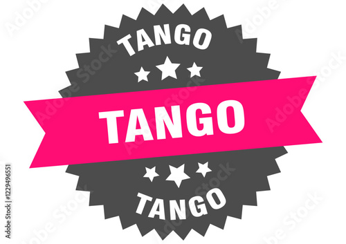 tango. tango round pink label isolated on transparent background