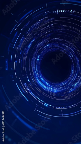 Abstract Blue Circular Tunn...