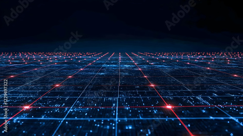 Abstract Digital Grid with ...