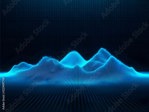 Abstract Blue Digital Lands...