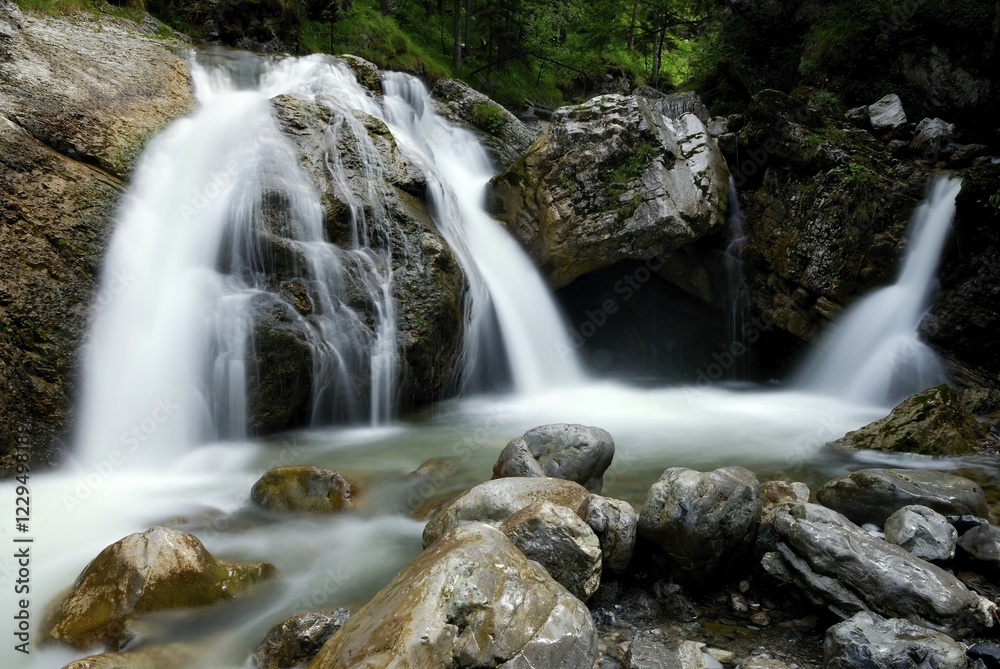 Fototapeta premium Kuhflucht Falls, Farchant, Upper Bavaria, Bavaria, Germany, Europe