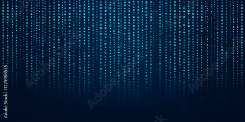 Abstract Blue Digital Rain ...