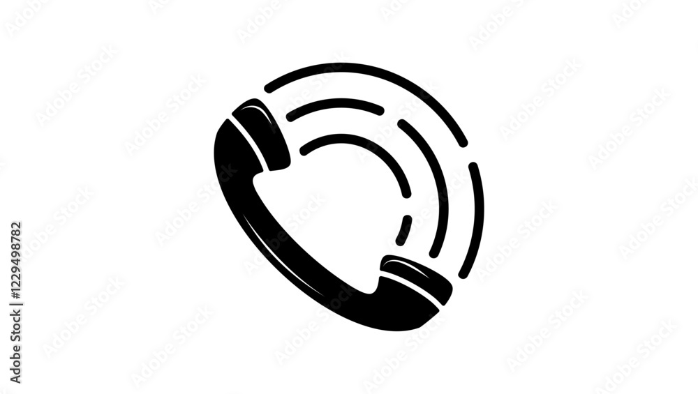 Phone Call symbol , black isolated silhouette Phone Call symbol , black isolated silhouette